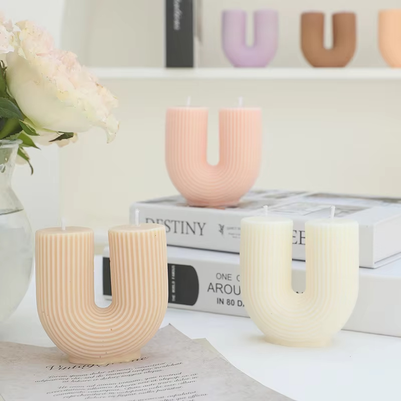 Wholesale Customization Modern Striped Home Decor Gifts Soy Wax Aromatherapy Personalized Scented Candles