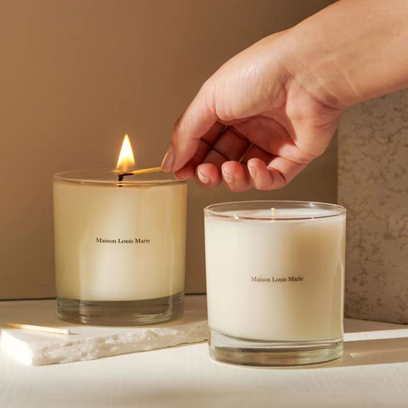 Factory Wholesale Transparent Glass Orange Candle Luxurious Soy Wax Large Aromatherapy Candle Glass Jar