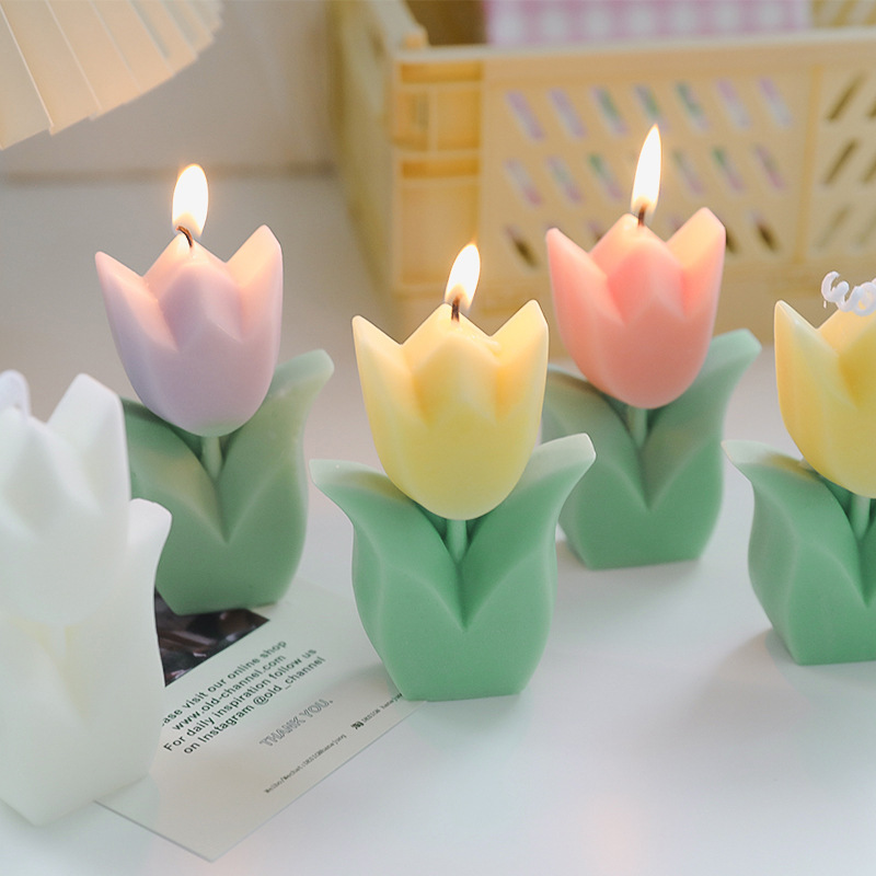 Tulip Flower Shape Scented Aromatic Candle Wedding Gift Party Home Decoration Candles