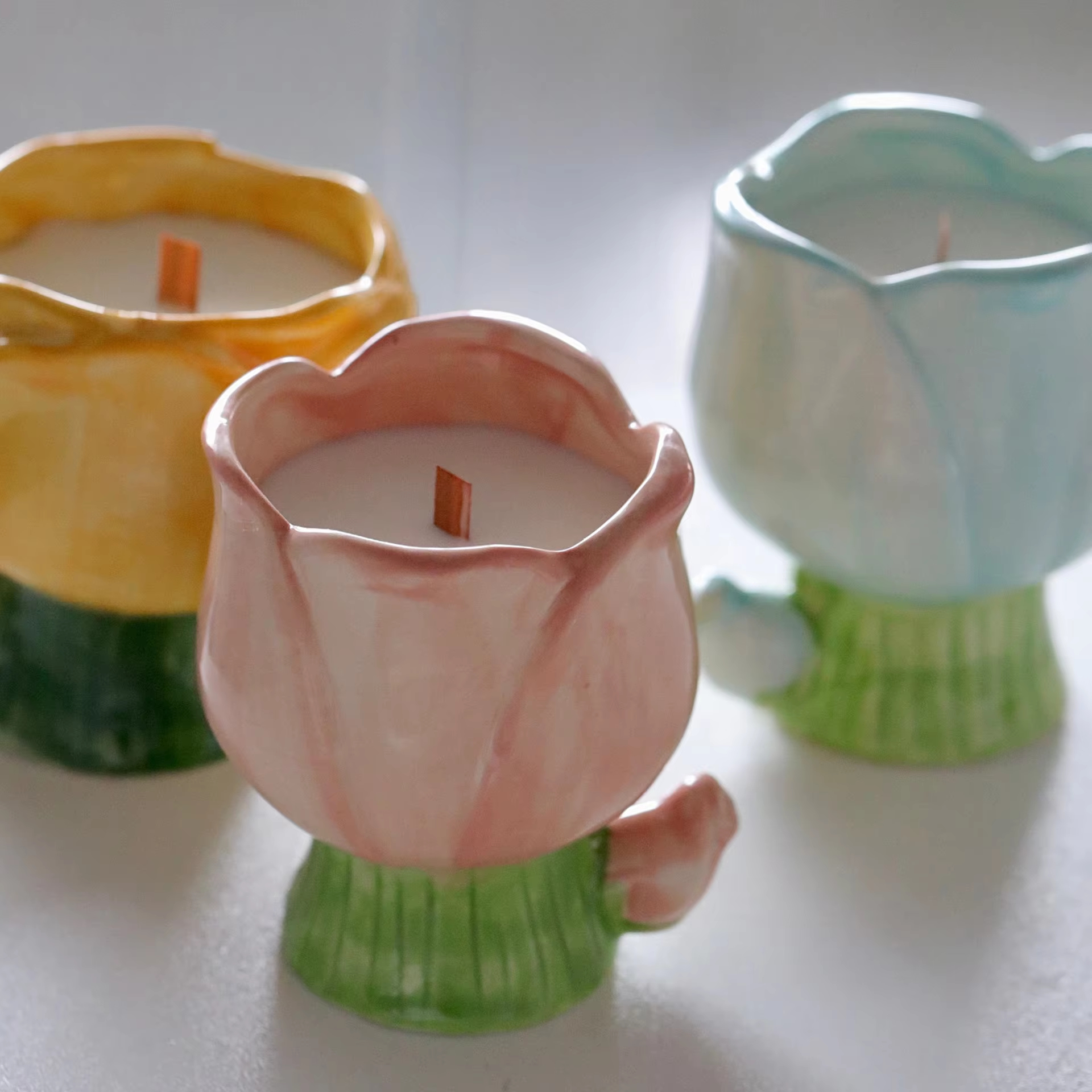 Tulip Handmade Low Temperature Cute Gift Box Women's Bedroom Long Lasting Aromatherapy Gift Box Scented Candles