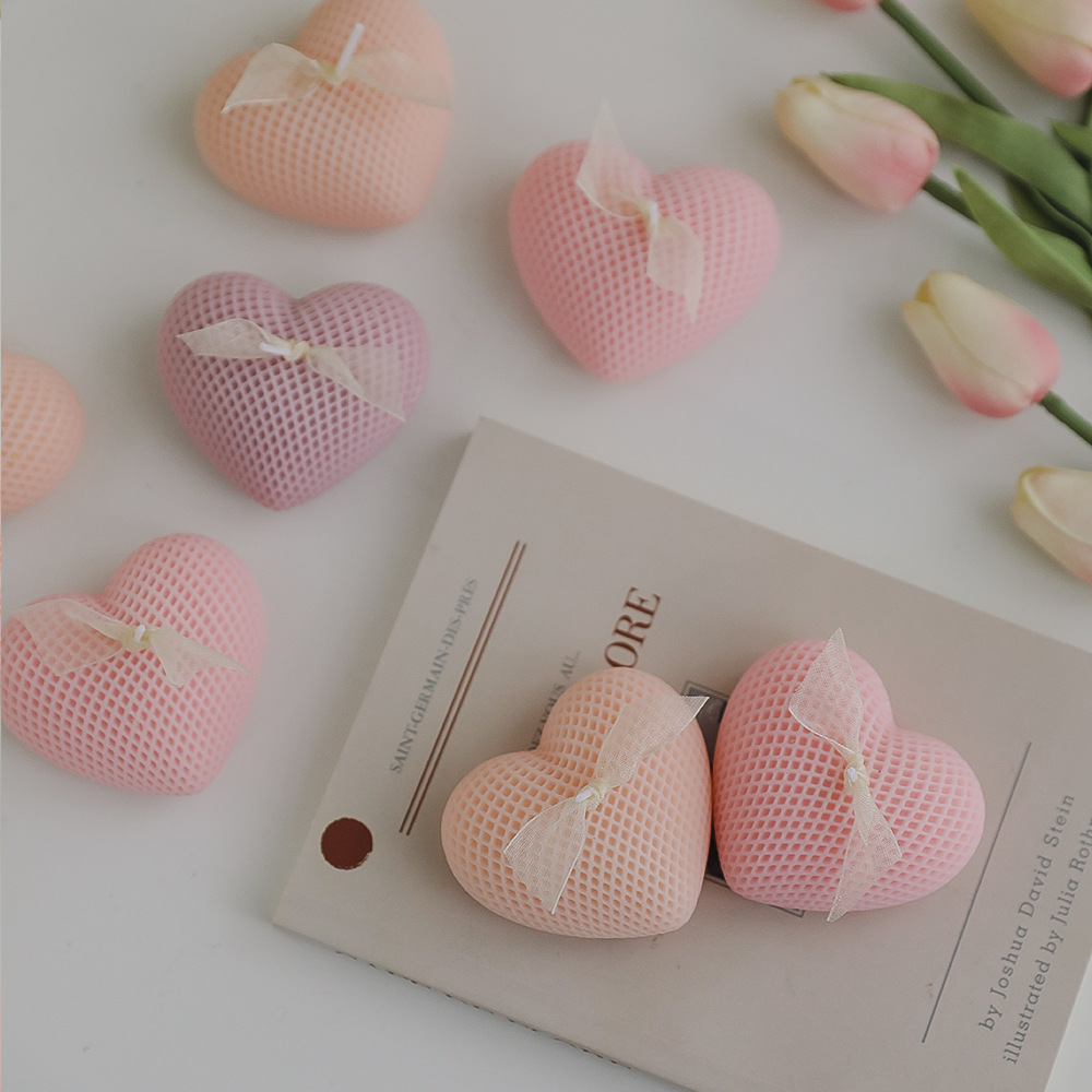 Love Heart Shaped Aromatherapy Candle Soy Wax Scented Candles Romantic Dinner Valentines Day Gift Candle Home Table Decorative