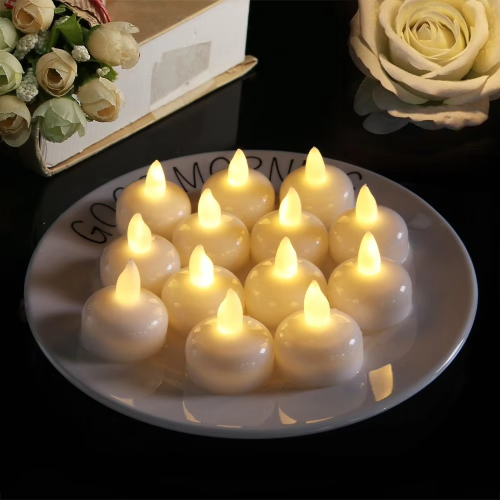 Multicolor Waterproof Flameless Floating Tealight Wedding Party Decor Warm White Battery Flickering Led Tea Lights Candles