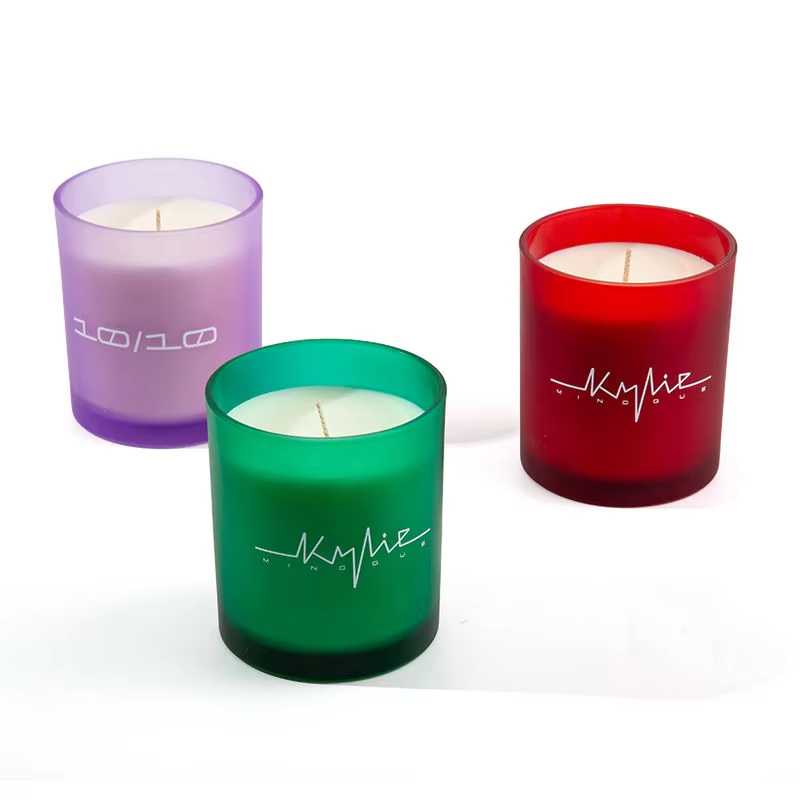 Luxury Private Label Red Glass Jar Candles Holiday Gift Set Scented Eco-Friendly Soy Wax Candles