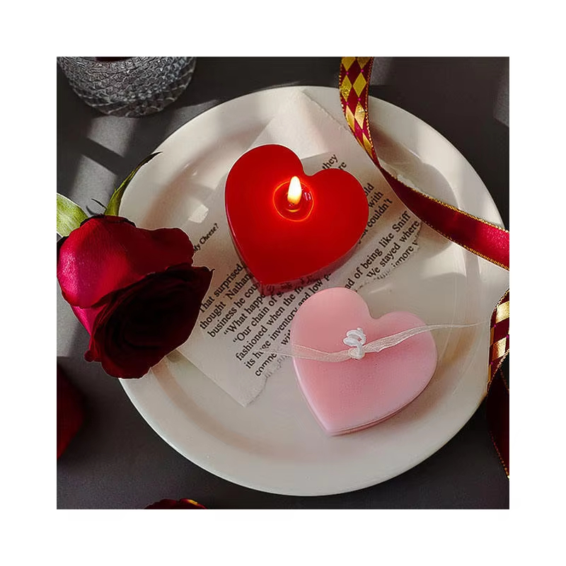 Smokeless Romantic Heart Shaped Scented Candle Gift Set Valentine's Day Aromatherapy Soy Wax Wedding Candles