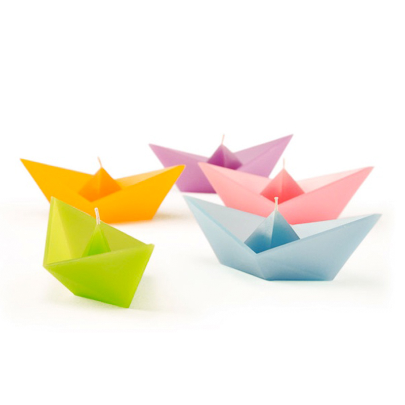 New Creative Pure Handmade Soybean Wax Origami Boat Smokeless Scented Soy Wax Candles for Photo Props Home Decorations Gifts