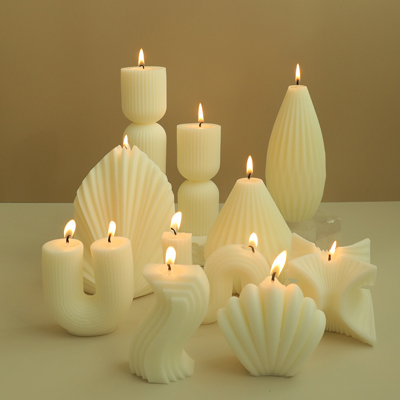 Nordic Geometric Lines Candle Home Decor Soy Wax Scented Candles