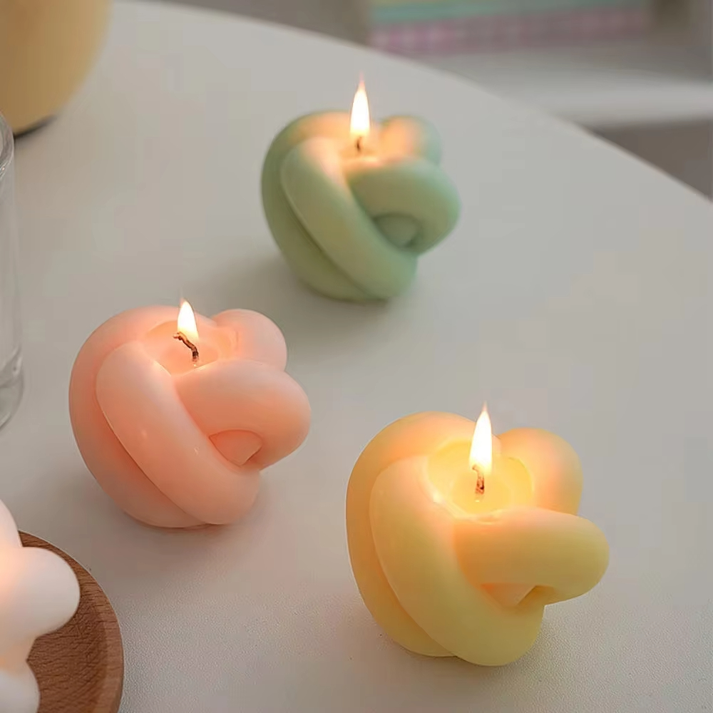 AIKUN Wholesale Creative Cute Twisted Ball Knot Candles Relieve Stress Smokeless Fragrance Decorative Candle