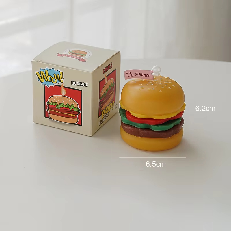 Hamburger Home Decorative Aromatic Candles DIY Soy Wax Scented Candle for Birthday Wedding Cafe Home Party Decoration Gifts