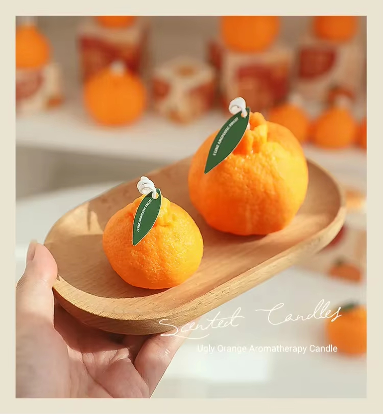 Ugly Orange Scented Candles Home Decoration Accessories Modern Decor Fruits Fragrant Candles Birthday Gifts
