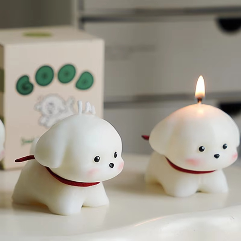 AIKUN Lovely Creative Handmade Home Fragrance Scented Candle Puppy Shape Wax Fragrance Cute Hand Gift Candle