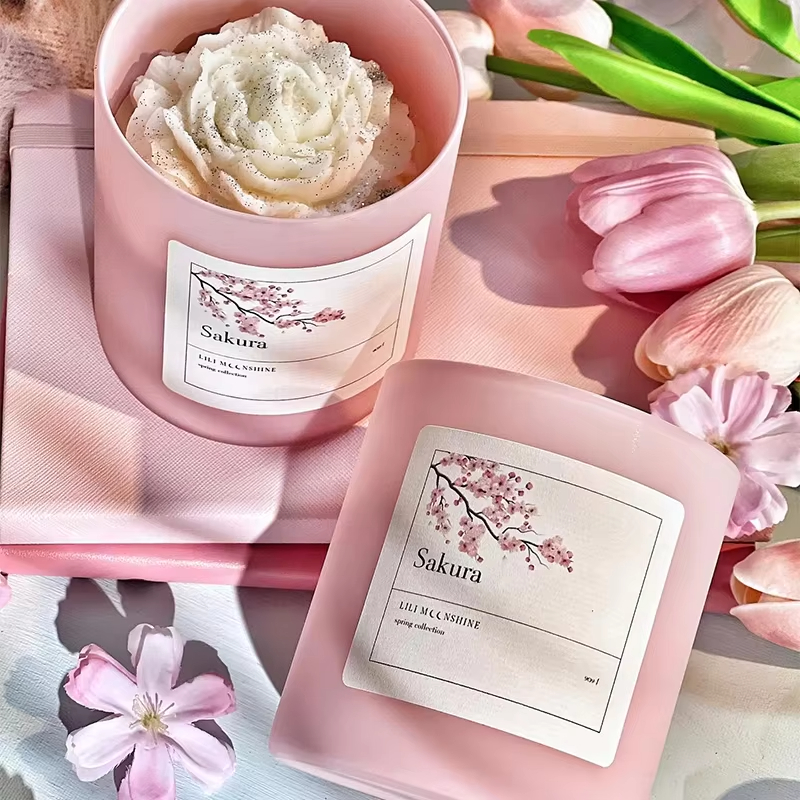AIKUN Romantic Handmade Pink White Rose Bouquet Shape Aromatherapy Candle With Luxury Ribbon for Valentine's Day Gifts