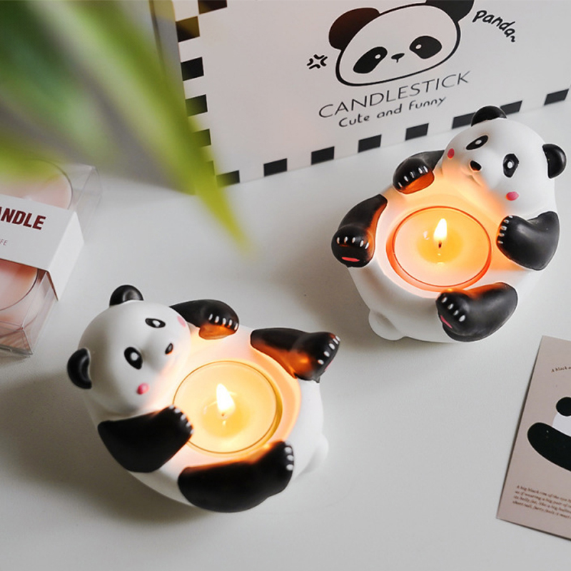 AIKUN Panda Gypsum Aromatherapy Candlestick Luxury Scented Candles Handmade Soy Oil Wax Burner Tea Candle Holder Gifts Party