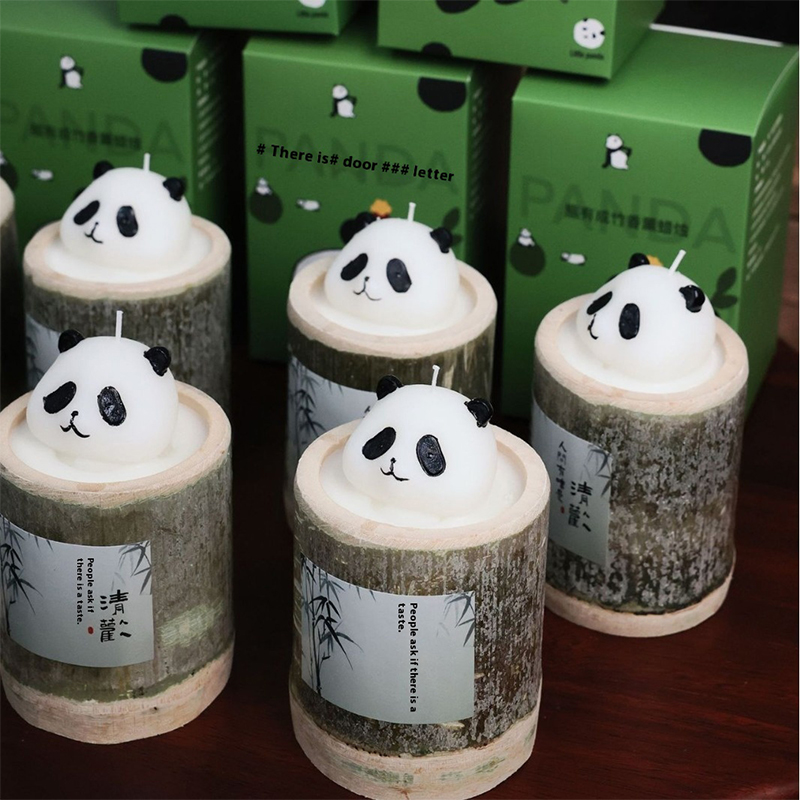 Bamboo Cute Panda Fragrance Indoor Gift Creative Tourist Attraction Hand Gift Wholesale Scented Candles