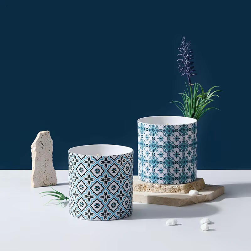 AIKUN Blue Bohemia Design Home Decoration Customize Cement Scented Soy Wax Fragrance Candle