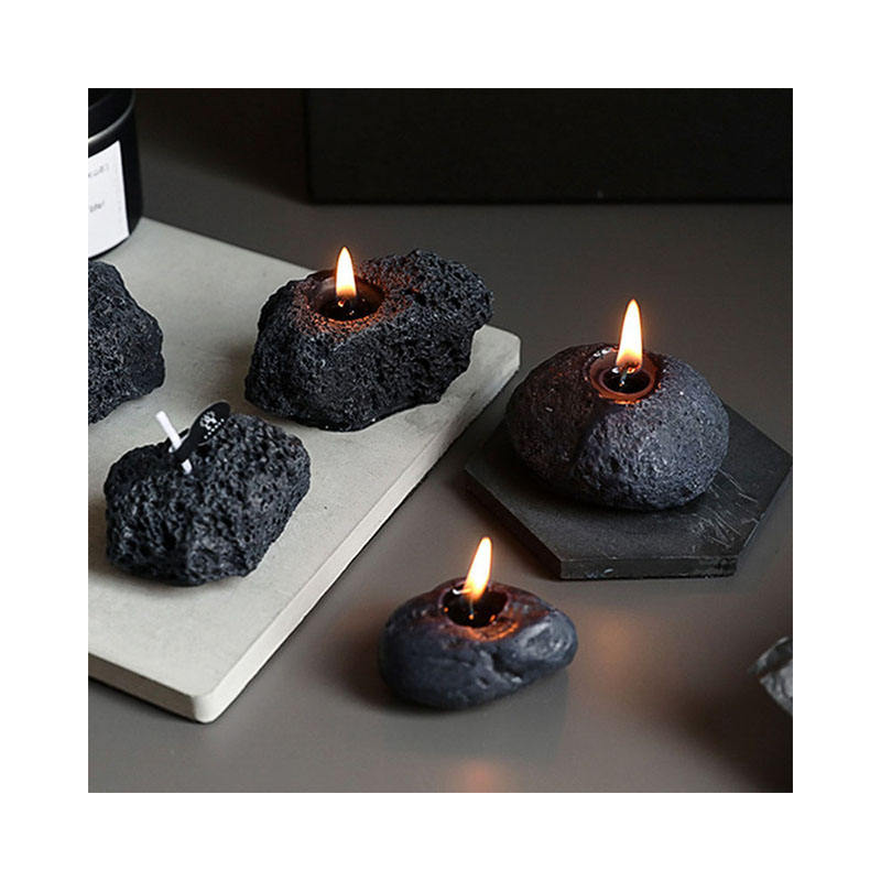 AIKUN Nordic Mini Meteorite Scented Candles Geometric Black Design Home Fragrance Gifts for Birthday Decor and Bulk Wholesale