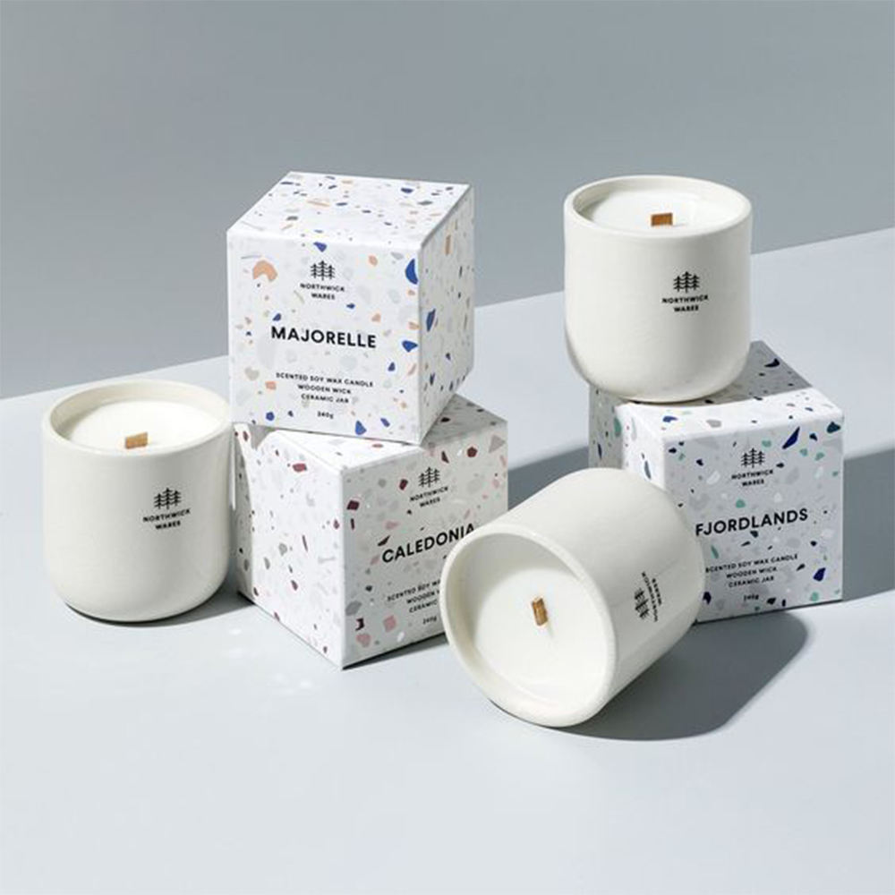 Aikun Minimalist Ceramic Jar Soy Wax Aroma Candle Scented Eco-Friendly Non-Toxic Fragrance Candle Customizable Gift Set