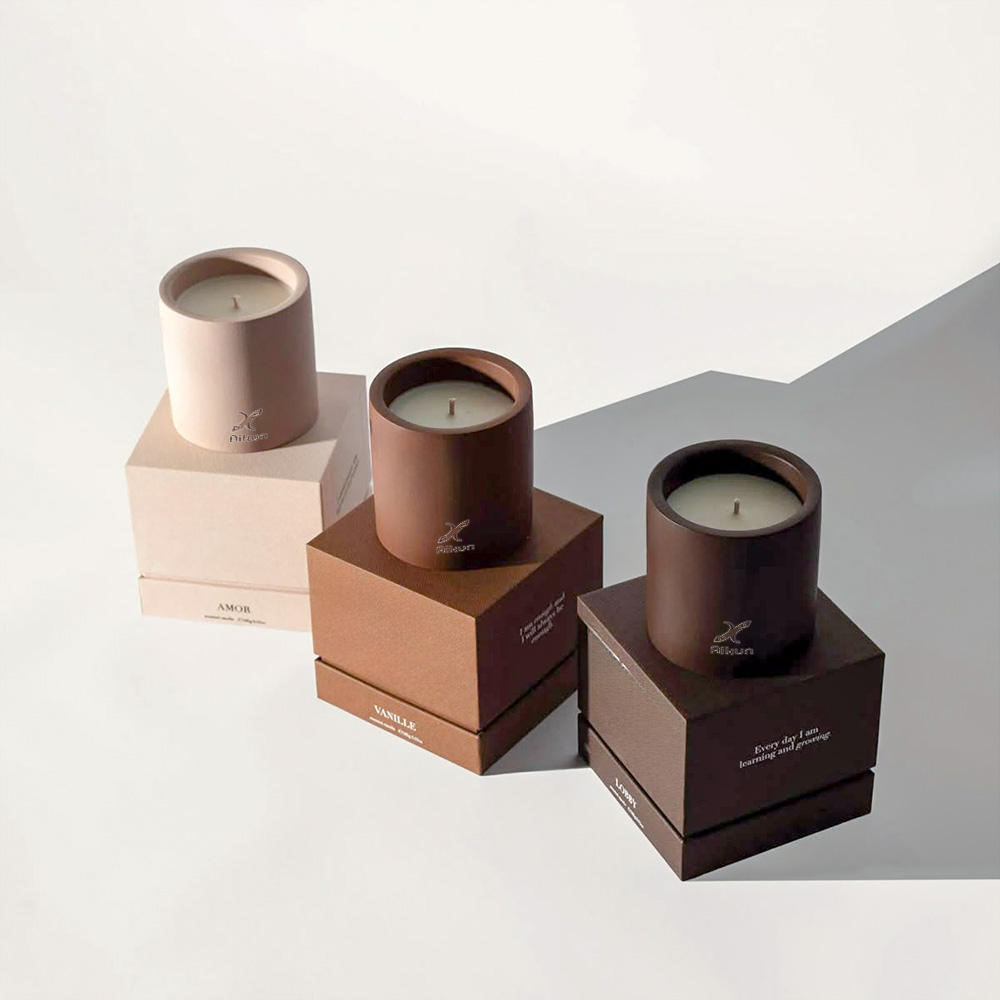 AIKUN Modern Ceramic Scented Candle with Lidded Design Premium Quality Reusable Aroma Candle Box Set