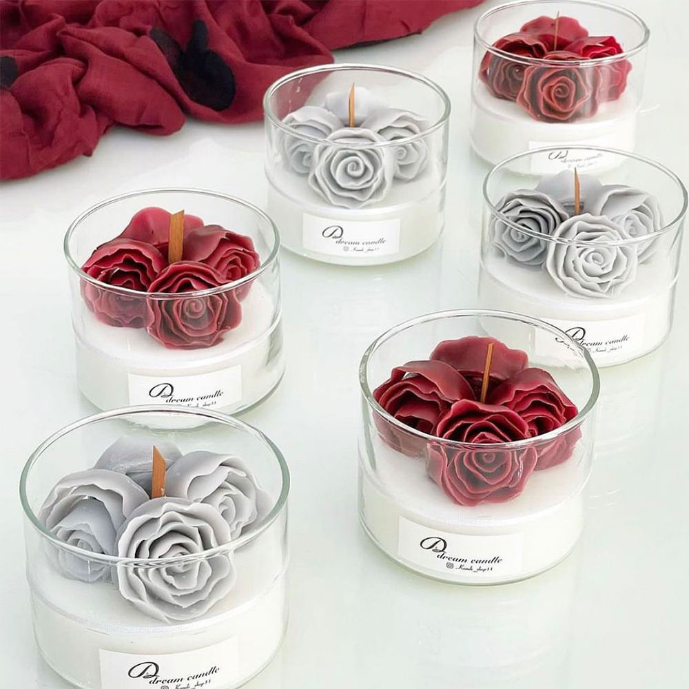 AIKUN Long-Lasting Aromatherapy Wax Home Decor Bulk Gift Sets Floral Glass Scented Candles