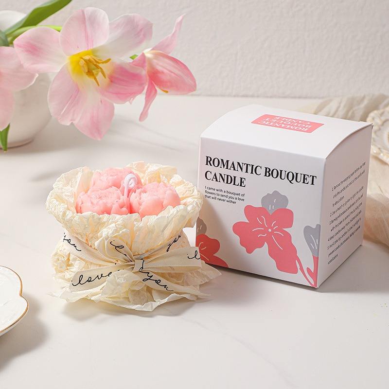 Mother's Day Romantic Bouquet Tulip Shape Aromatherapy Scented Candle Wedding Party Gift
