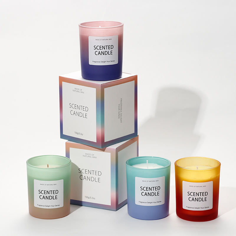 AIKUN Gradient Glass Jars With Aromatherapy Scented Candles Fragrance Handmade Natural Soy Wax Candle Home Decoration
