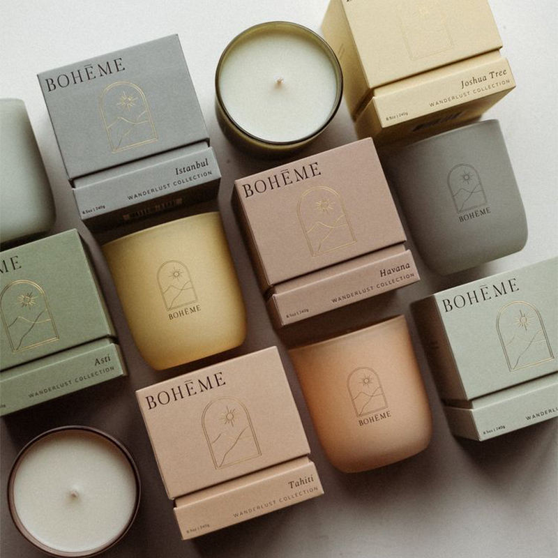 AIKUN Luxury Soy Wax Custom Label Box Fragrance Scented Candles Set for Home Spa Living Room Gift Decoration