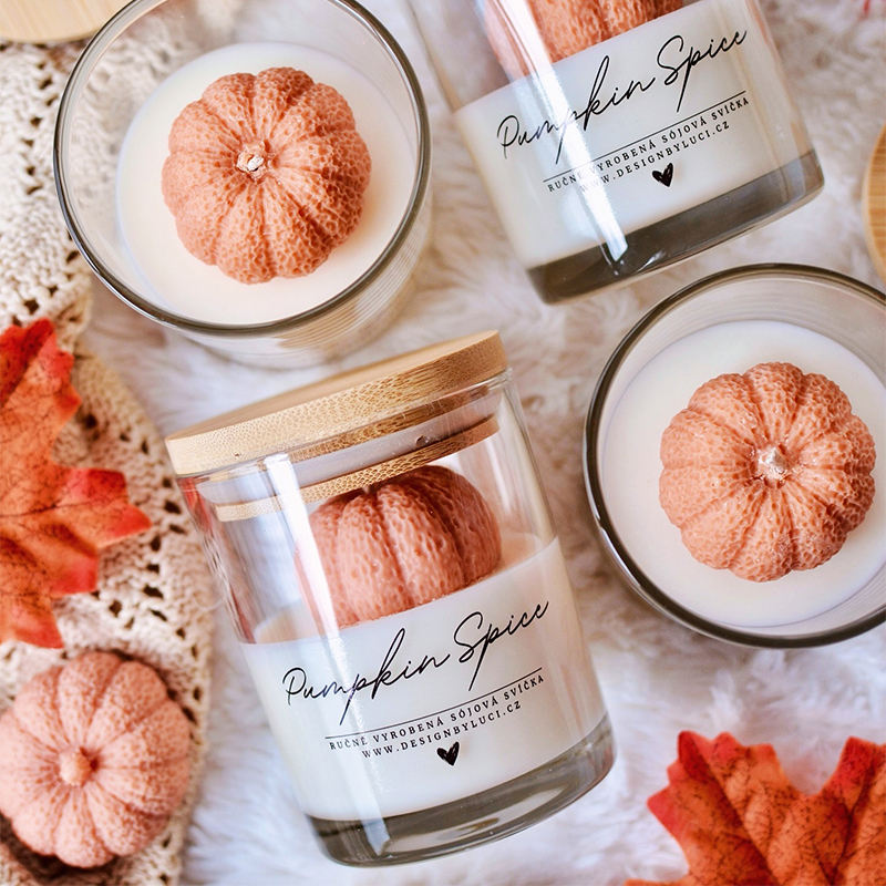 AIKUN 8oz Glass Candle Hot Sale Pumpkin Decor Colorful Gem Stone Jewelry Select Ring Scented Candle