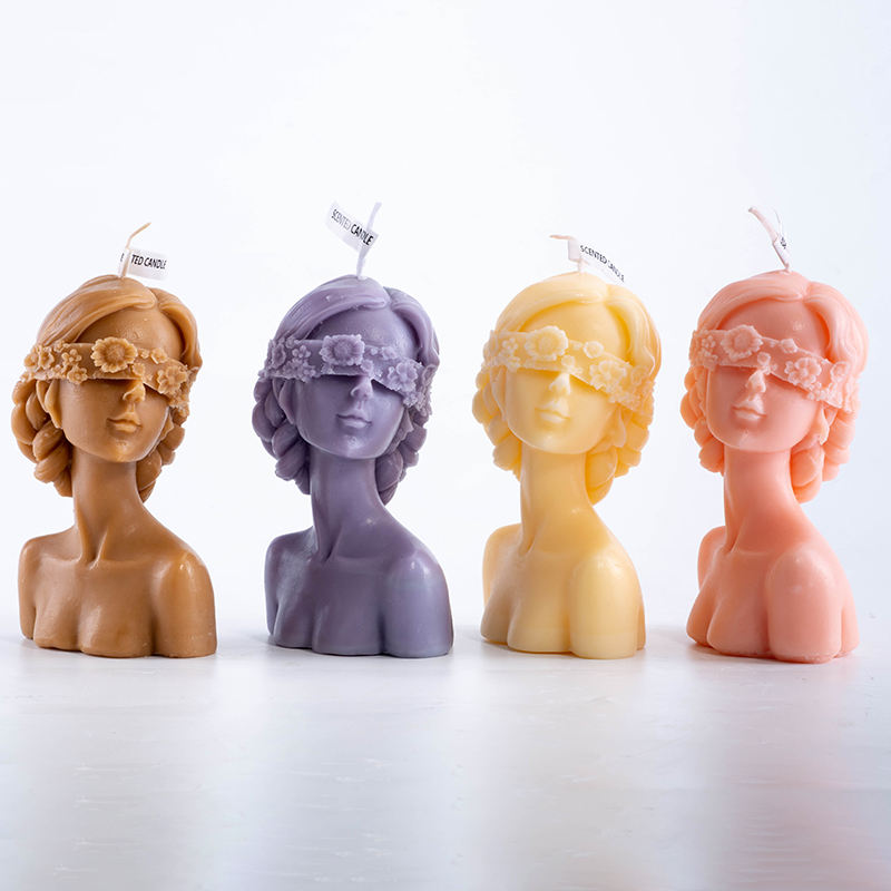 Aikun Blindfolded Flower Girl Character Avatar Girl Art Creative Kerze Scented Soy Wax Candle/Candel Large Home Decoration