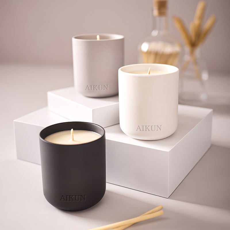 AIKUN Long Lasting Fragrance Box Design Scented Candle for Living Room Bedroom Office Aromatherapy Gift