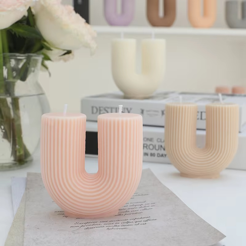 Wholesale Customization Modern Striped Home Decor Gifts Soy Wax Aromatherapy Personalized Scented Candles