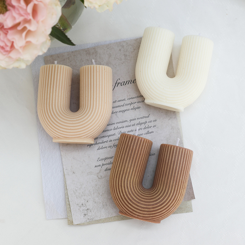 Wholesale Customization Modern Striped Home Decor Gifts Soy Wax Aromatherapy Personalized Scented Candles