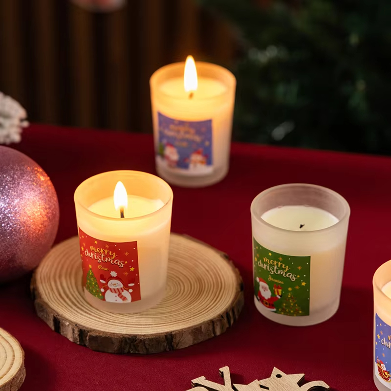 New Glass Candlestick Christmas Gift Pack Luxury Soy Wax Aromatherapy Candle Wholesale Price Glass Jar
