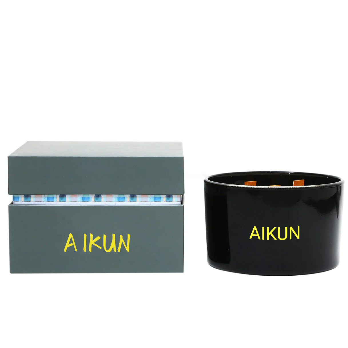 Creative Modern Circular Organic Wick Soy Wax Reusable Wholesale Plant Scented Candles Glass Jar