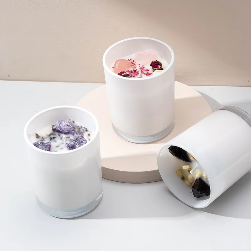 Beautiful Home Decoration Customized Brand Dried Flower Crystal Soy Wax Aromatherapy Candle Glass Jar
