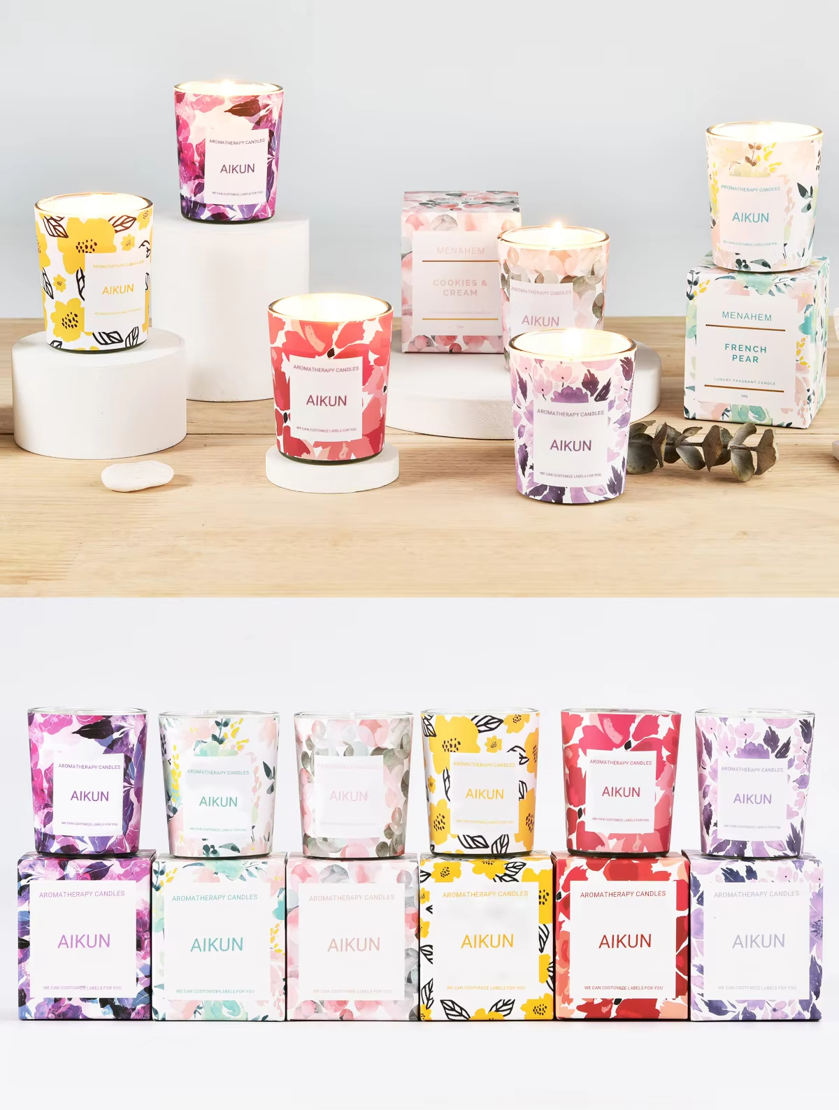 Luxury Soy Wax Home Decoration Candles Handmade Design Aromatherapy Candles Gifts Factory Price Glass Jar
