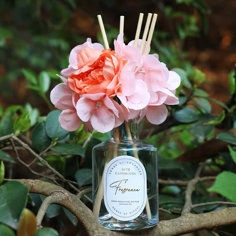AIKUN High-End Home Decor for Reed Diffuser Set New Style Single Generation Fireless Glass Bottle Dried Flowers