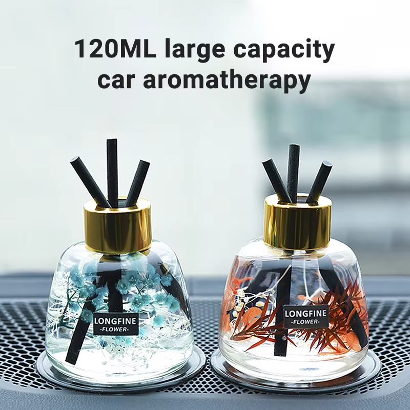 120ml Car Fragrance Accessories Car Accessories Perfume Purifying Air Freshener Deodorant Dried Flower Flameless Fragrance