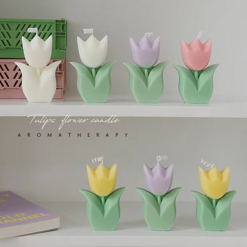 Tulip Flower Shape Scented Aromatic Candle Wedding Gift Party Home Decoration Candles