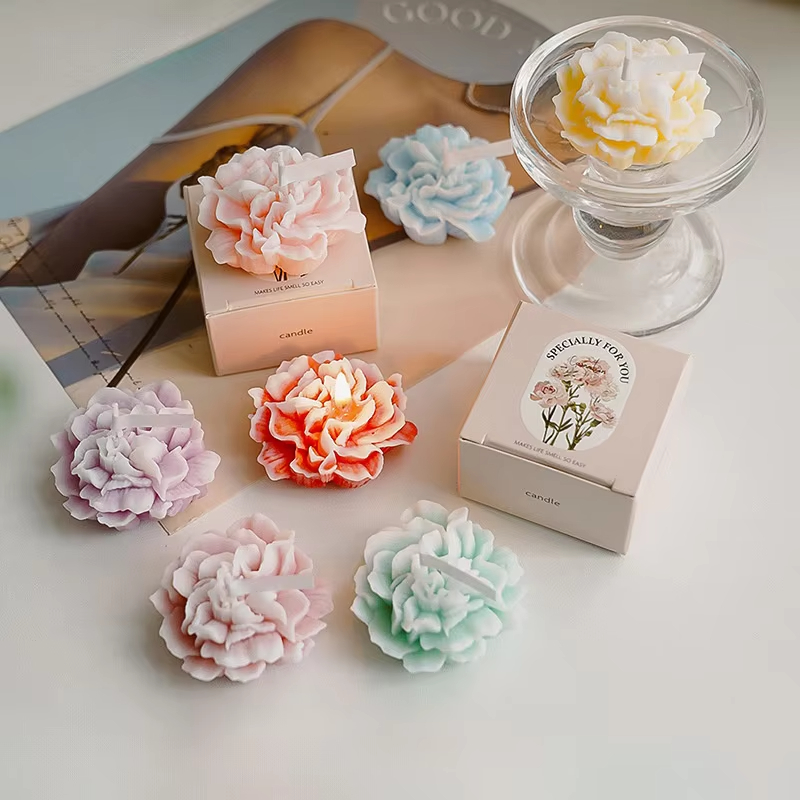 Wholesale Handmade Carnation Gifts Women\'s Day Souvenirs Fragrance Simulation Flowers Scented Candles