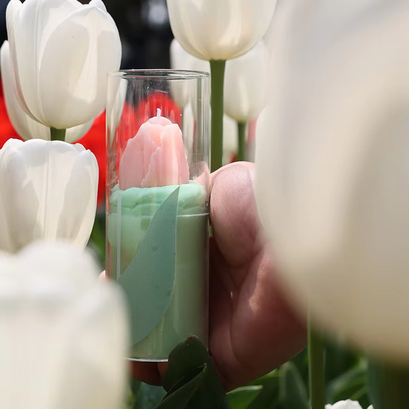 Wholesale Handmade Tulip Fragrance Small Gift Simulation Flower Shape High Aesthetic Standards Scented Candles