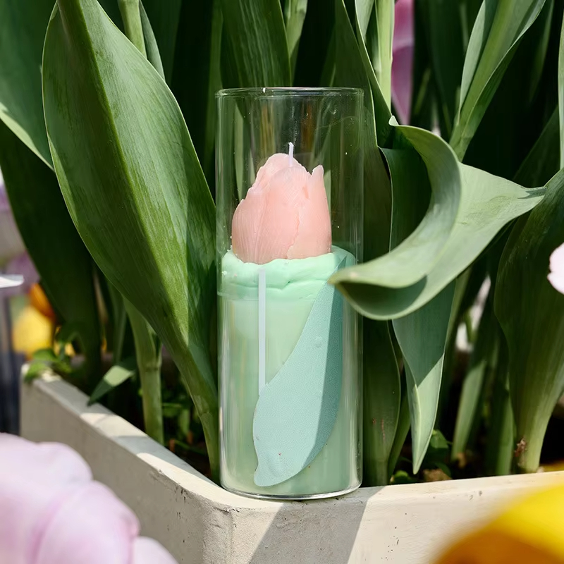 Wholesale Handmade Tulip Fragrance Small Gift Simulation Flower Shape High Aesthetic Standards Scented Candles