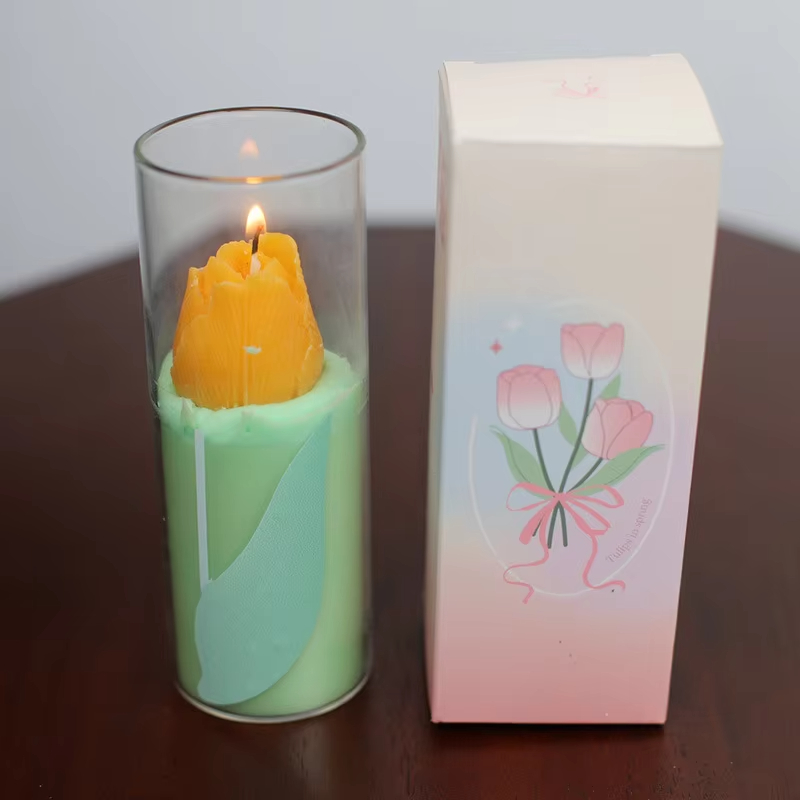 Wholesale Handmade Tulip Fragrance Small Gift Simulation Flower Shape High Aesthetic Standards Scented Candles