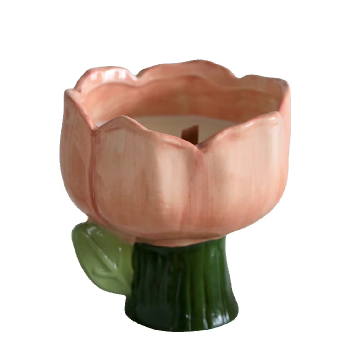 Tulip Ceramic Aromatherapy Candle Cute Female Birthday Gift Box Decoration Long Lasting Incense in Bedroom Scented Candles