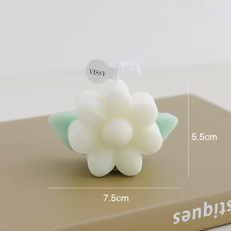 Cute Valentines Gift Flower Shaped Scented Candle Home Decor Soy Wax Candle