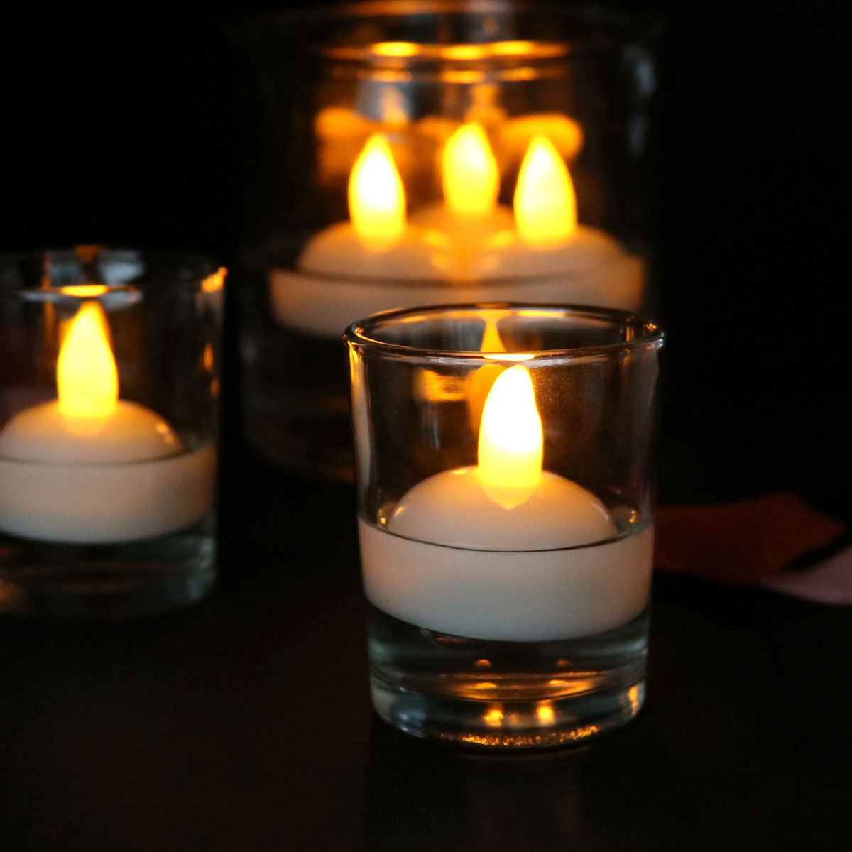 Multicolor Waterproof Flameless Floating Tealight Wedding Party Decor Warm White Battery Flickering Led Tea Lights Candles