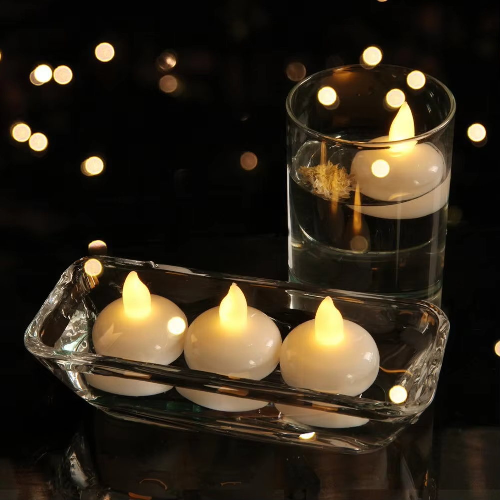 Multicolor Waterproof Flameless Floating Tealight Wedding Party Decor Warm White Battery Flickering Led Tea Lights Candles