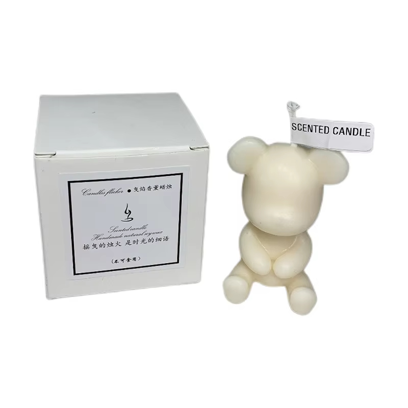 3D Bear Shape Soy Wax Home Decoration New Birthday Cake Decoration Handmade Wedding Gift Photo Props Scented Candle