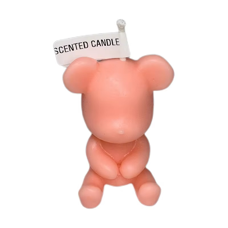 3D Bear Shape Soy Wax Home Decoration New Birthday Cake Decoration Handmade Wedding Gift Photo Props Scented Candle