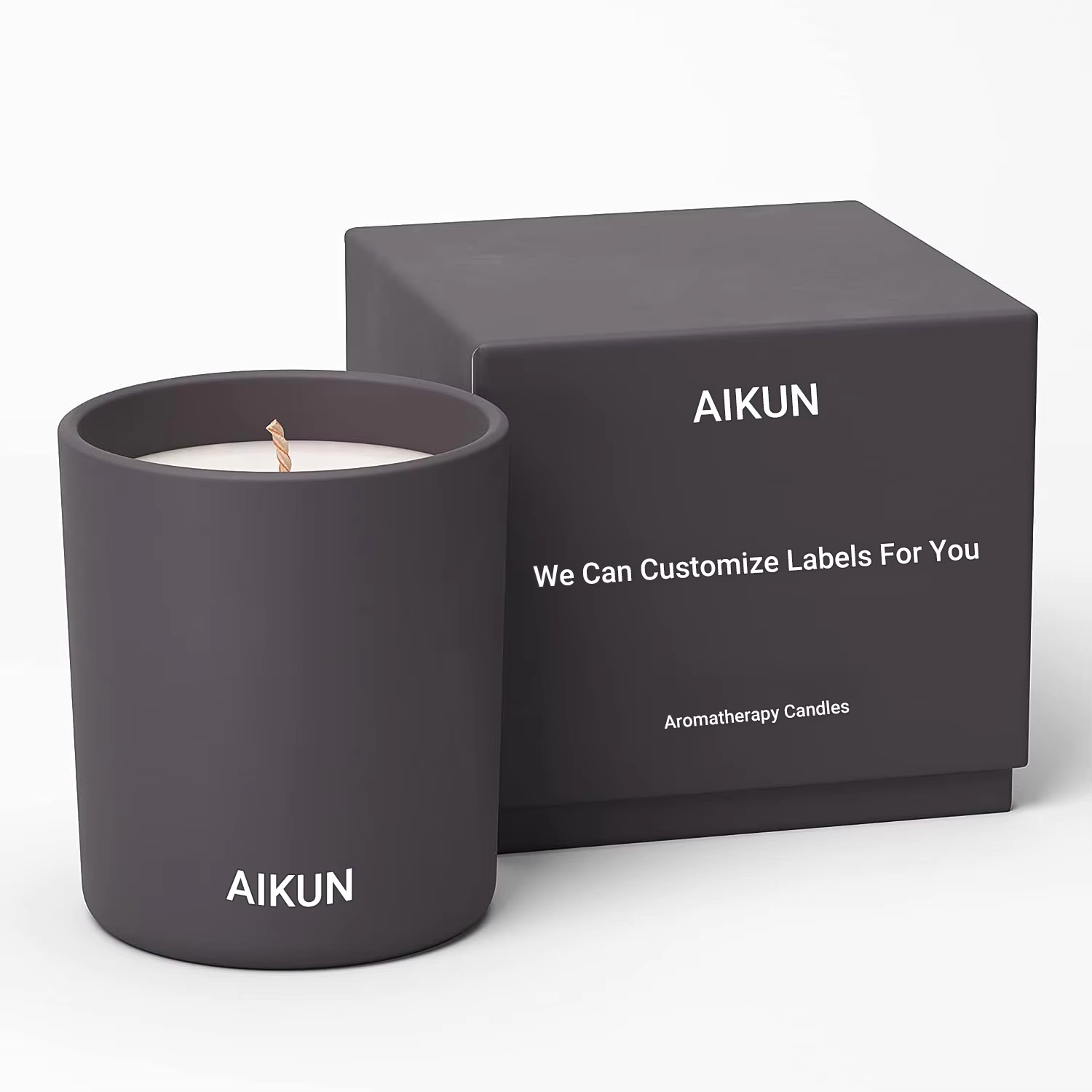 AIKUN Private Label Soy Wax Wedding Luxury Jasmine Scented Candle Customized Packaging Box Lavender Vanilla Scented Candles