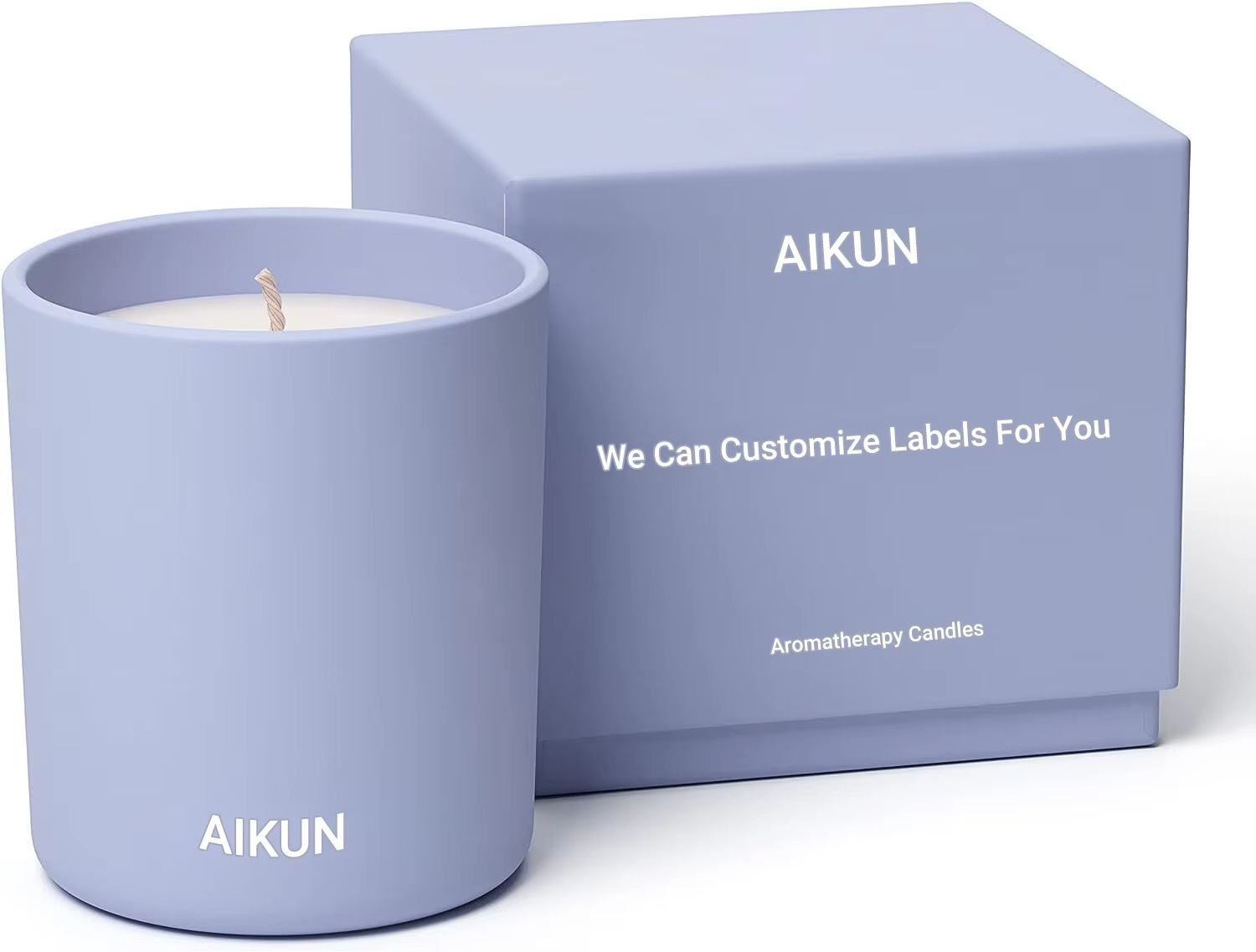 AIKUN Private Label Soy Wax Wedding Luxury Jasmine Scented Candle Customized Packaging Box Lavender Vanilla Scented Candles