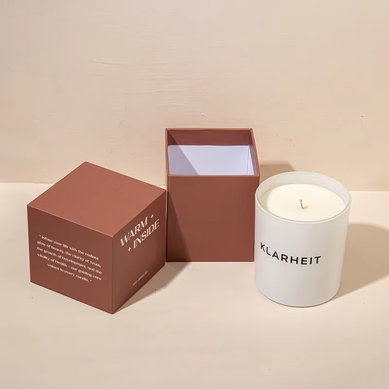 AIKUN Custom Logo Aromatherapy Scented Luxury Packaging Rigid Paper Frosted Glass Fragrance Soy Wax Candle Gift Box